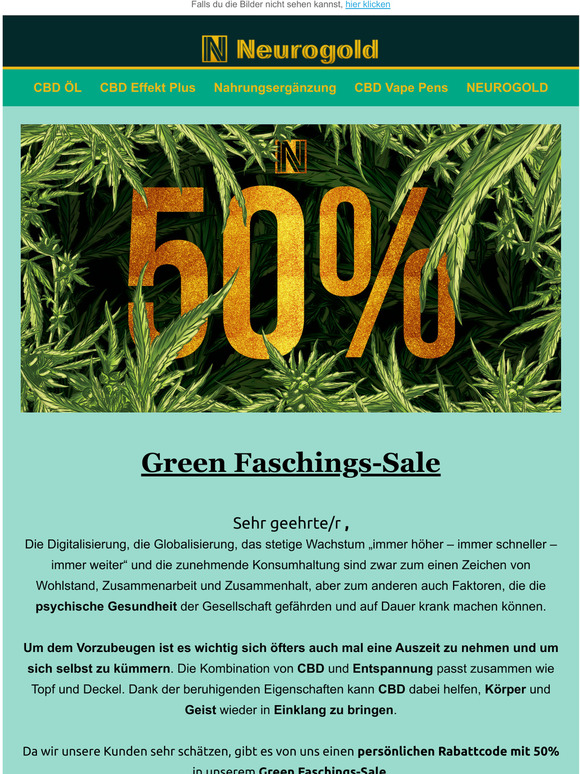  Green Fasching Sale - 50% Rabatt 