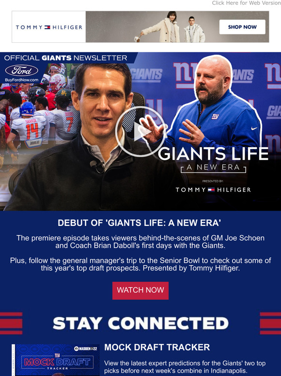 New York Giants Shop Watch premiere of "Giants Life A New Era"; An