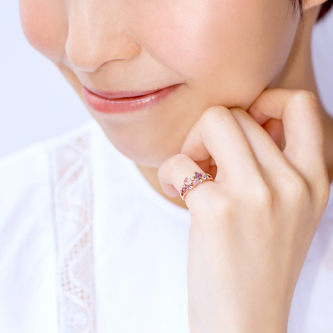 BIZOUX マルチカラージュエル K18リング パフメ ビズー 10号 Bizoux