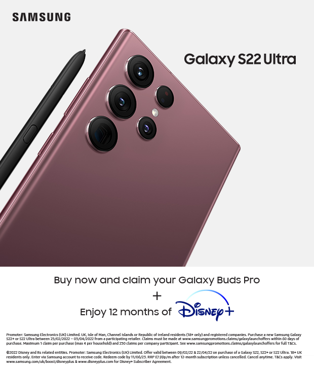Mobile Phones Direct Samsung Galaxy S22 Ultra out NOW Buy yours now to bag FREE Galaxy Buds