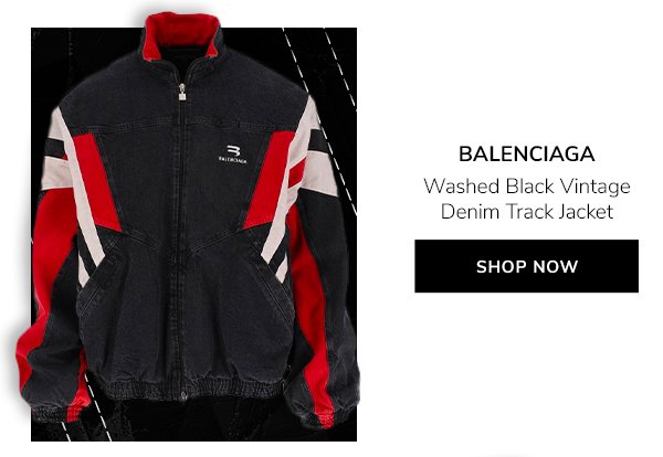 BALENCIAGA Washed Black Vintage Denim Track Jacket. Shop now
