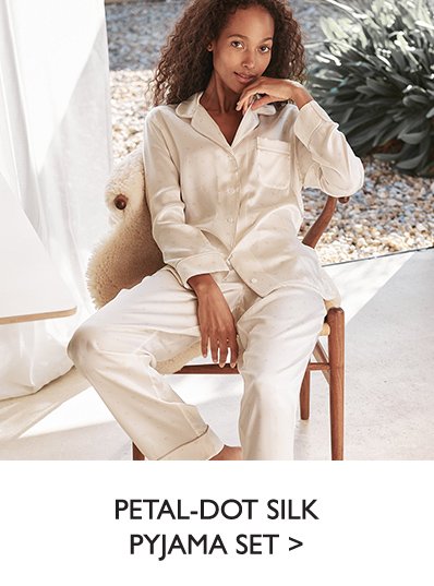 Petal-Dot Silk Pyjama Set