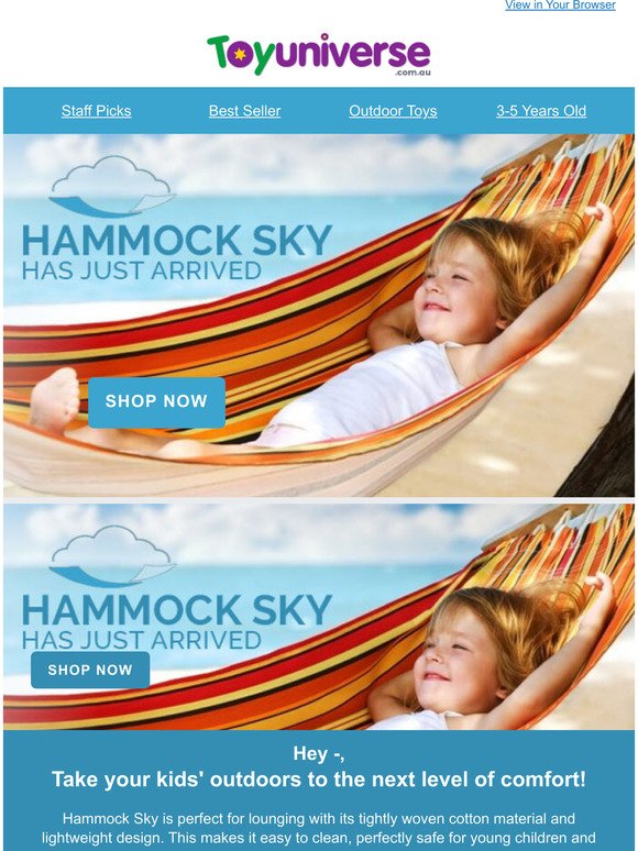 Hey -Hammock Sky has just arrived!