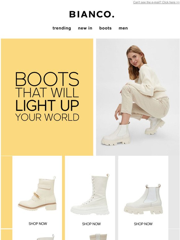 Bright boots, that will upgrade any look!