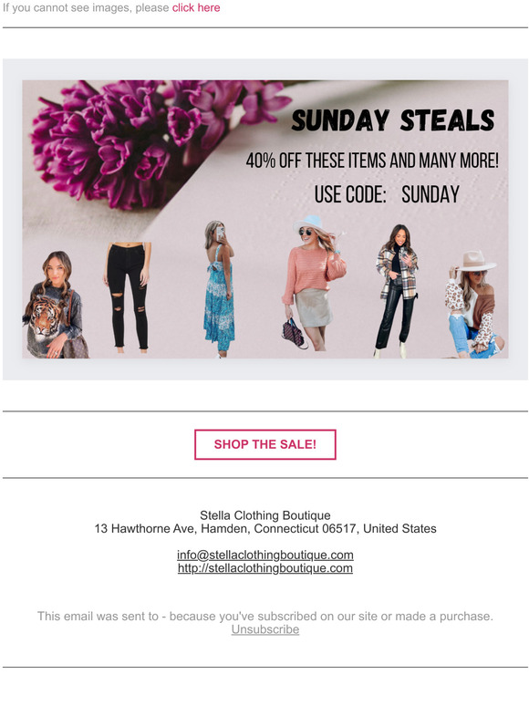 LAST CHANCE TO SAVE 40% OFF 70+ ITEMS!
