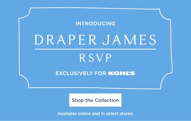 introducing draper james RSVP.  exclusively for kohls.  shop now.