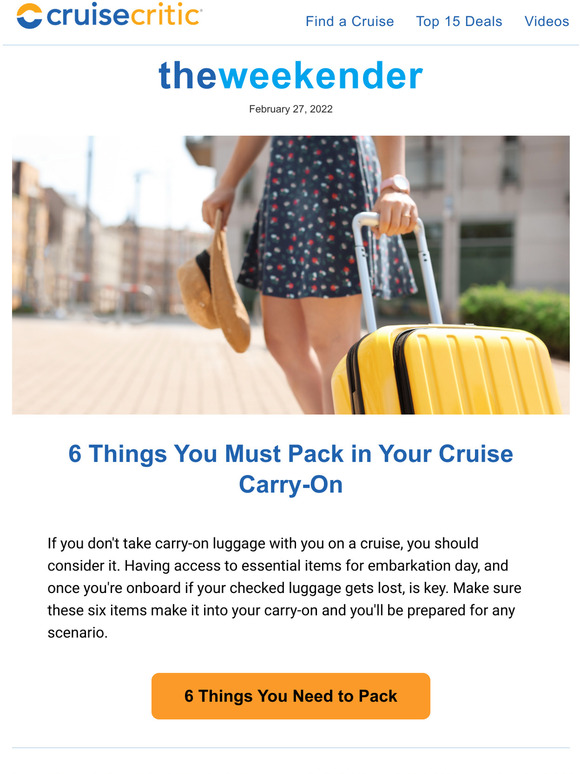 Cruise Critic 6 Things You MUST Pack in Your Cruise CarryOn Milled