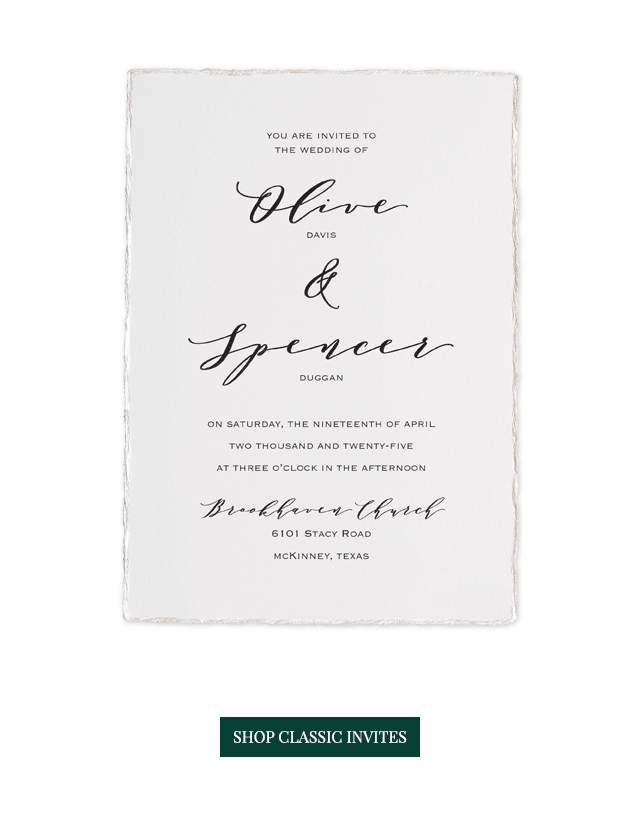 Invitations By Dawn Classic, CalligraphyInspired Invitations Milled