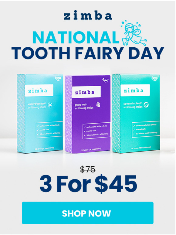 Zimba 3 for 45 Whitening Strips! Milled