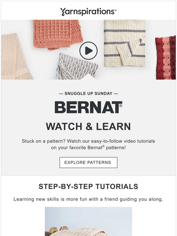Yarnspirations 3 Patterns & StepByStep Tutorials to Watch & Learn