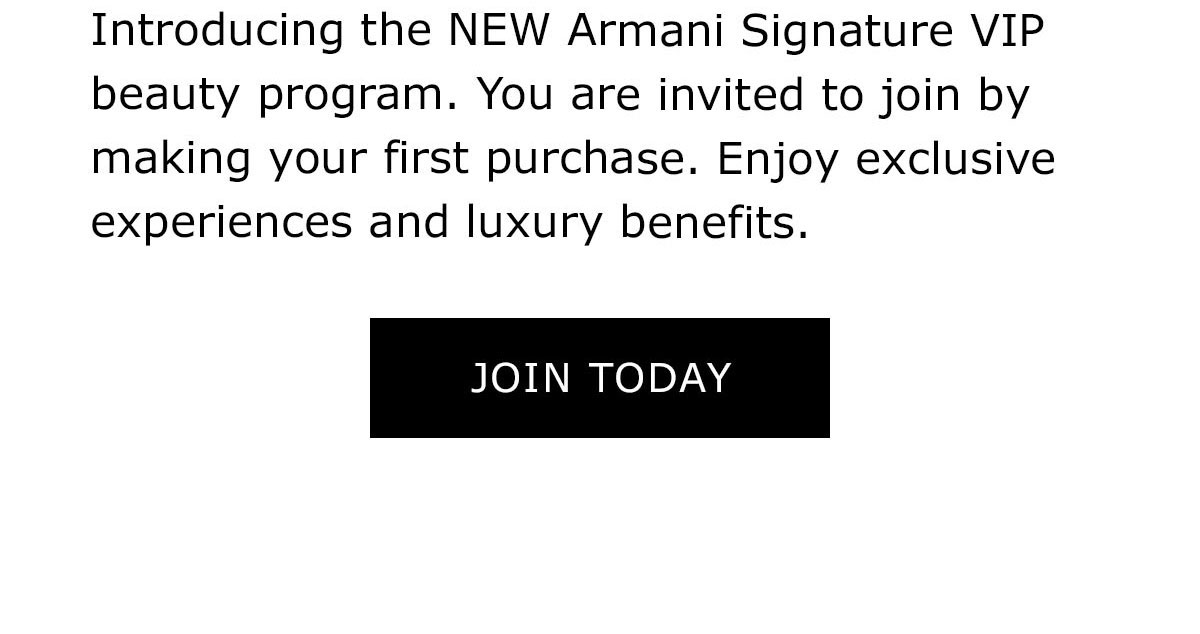 giorgioarmanibeauty usa Introducing Armani Signature The VIP