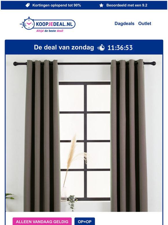 Koopjedeal Verduisterende & Isolerende Gordijnen Houd de kou buiten en de sfeer binnen! Milled