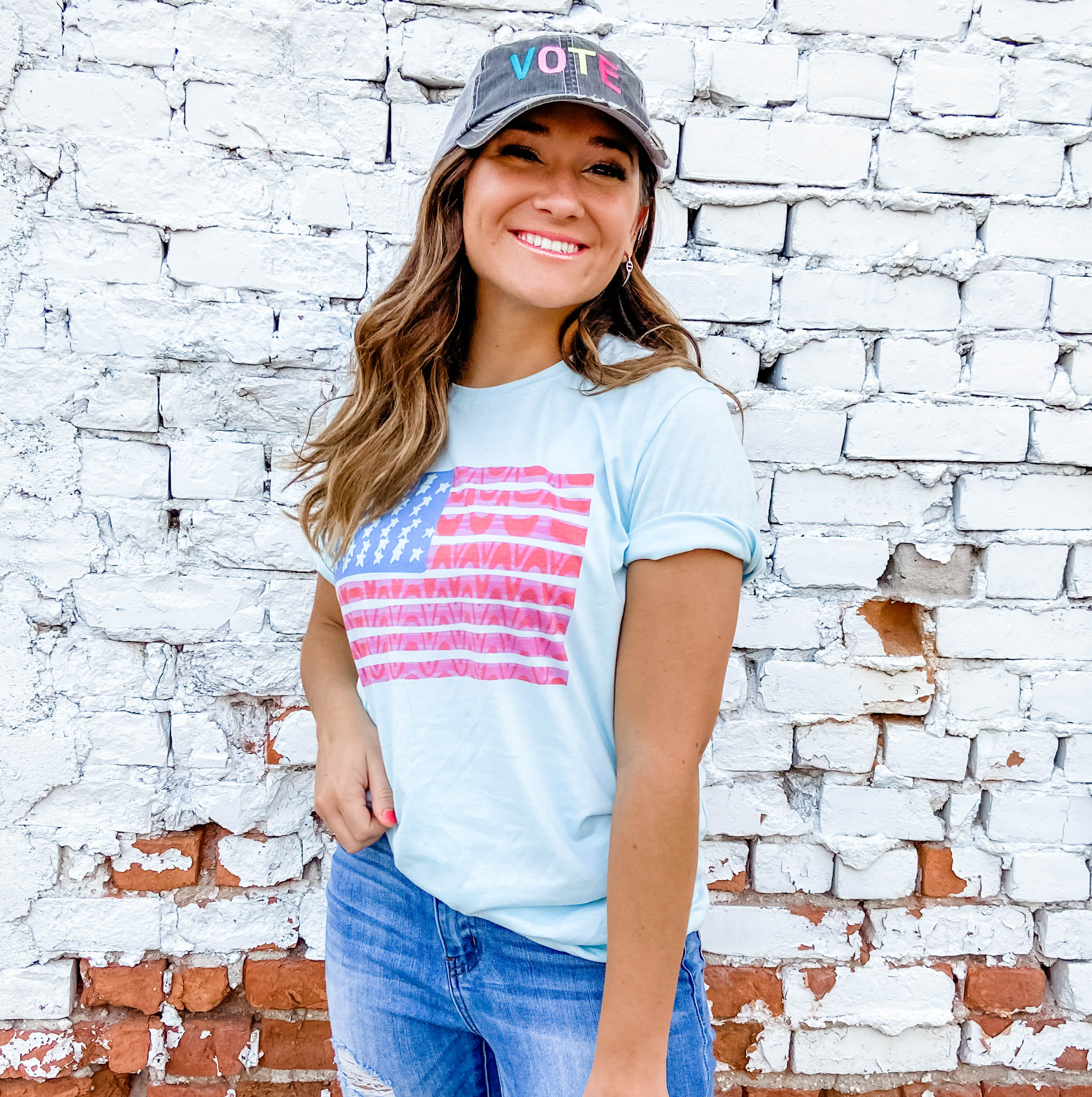 Image of USA Flag Women's T-Shirt