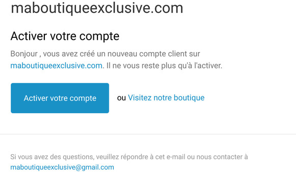 Activation du compte client
