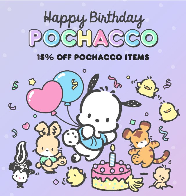 Happy Birthday Pochacco 15% off Pochacco Items