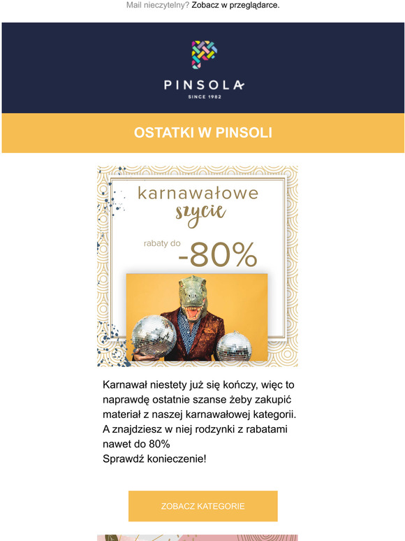 Ostatki w Pinsoli - ostatnia szansa na karnawaowe promocje i nie tylko ;)
