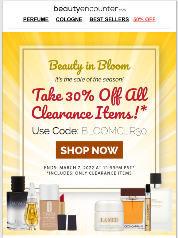 BIGGEST Sale Ever! Save 30% off Clearance*