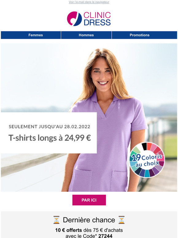 Dernier Jour ! T-shirts longs  prix rduit + 10   de Rduction !