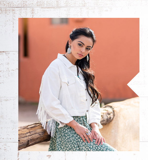 Rockin' C Women's White Fringe Jacket - Shop Now