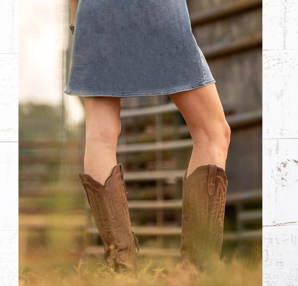 Rockin' C Women's Light Wash Denim Aztec Embroidery Dress - Shop Now