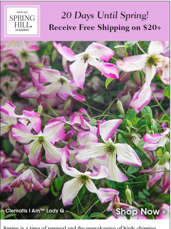 Spring Hill Nursery: Fact: There are only 20 days until spring! | Milled