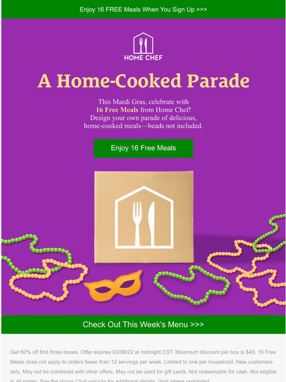 Home Chef Say hello to Mardi Gras have you picked out
