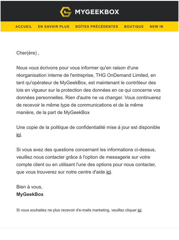 Mise  jour de notre politique de confidentialit