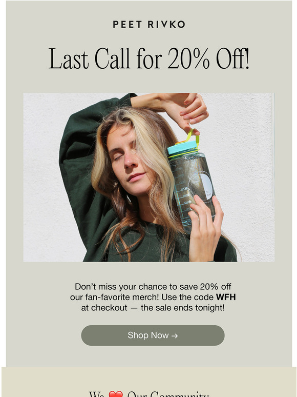 Last chance to save on merch!