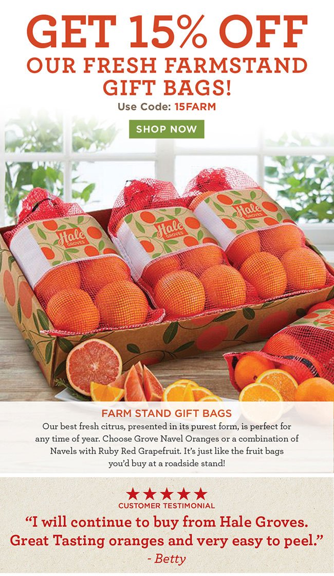 Get 15% Off Farmstand Gift Bags