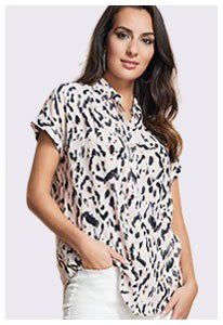 together-animal-print-sequin-trim-shirt