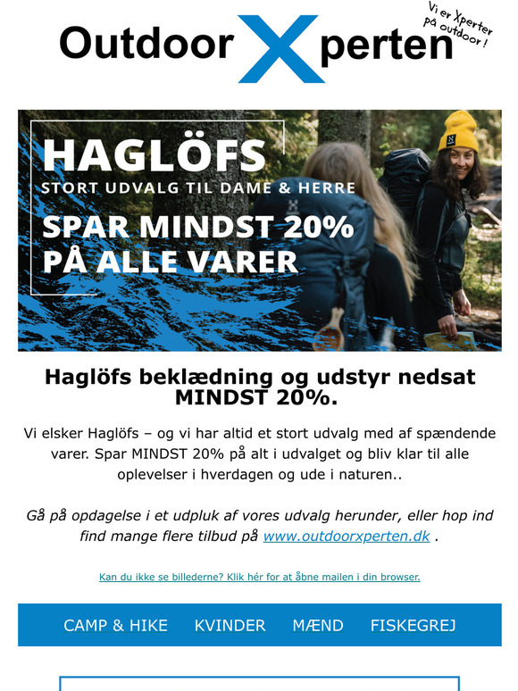 Haglfs bekldning og udstyr nedsat MINDST 20%.