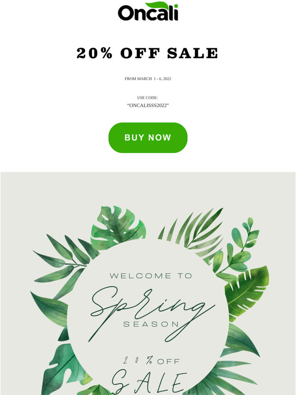 Oncali 20% Off Sale