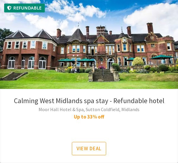 Calming West Midlands spa stay - Refundable hotel