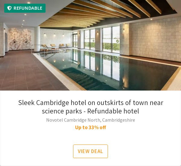 Sleek Cambridge hotel on outskirts of town near science parks - Refundable hotel