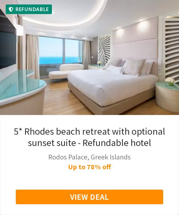 5* Rhodes beach retreat with optional sunset suite - Refundable hotel