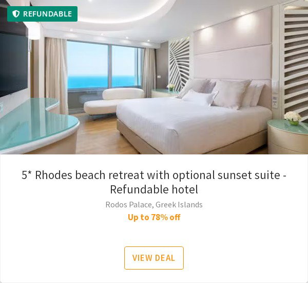 5* Rhodes beach retreat with optional sunset suite - Refundable hotel