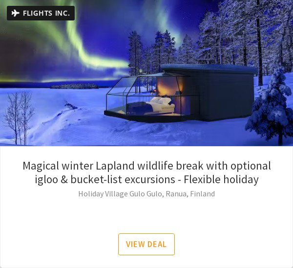 Magical winter Lapland wildlife break with optional igloo &amp; bucket-list excursions - Flexible holiday