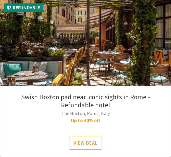 Swish Hoxton pad near iconic sights in Rome - Refundable hotel