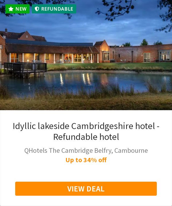 Idyllic lakeside Cambridgeshire hotel - Refundable hotel
