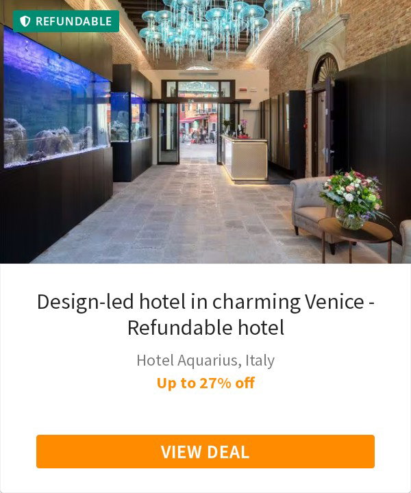 Design-led hotel in charming Venice - Refundable hotel