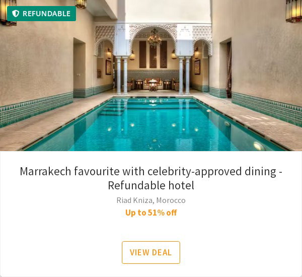 Marrakech favourite with celebrity-approved dining - Refundable hotel