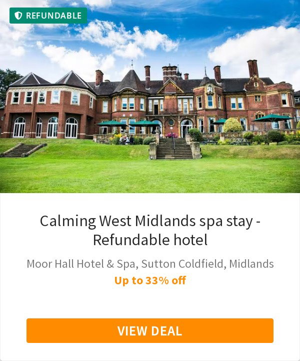 Calming West Midlands spa stay - Refundable hotel