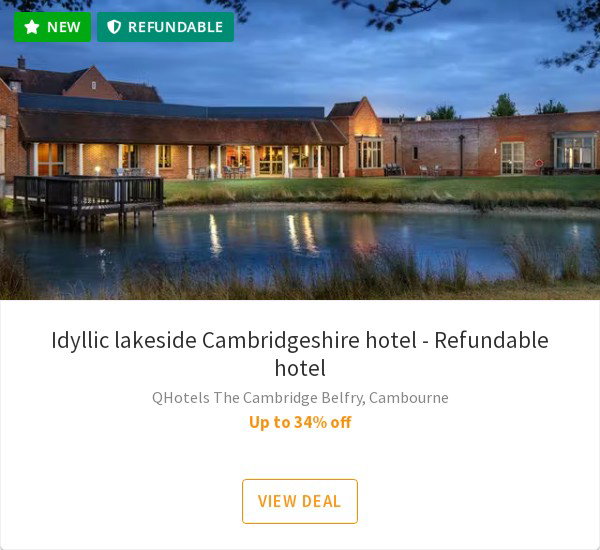 Idyllic lakeside Cambridgeshire hotel - Refundable hotel