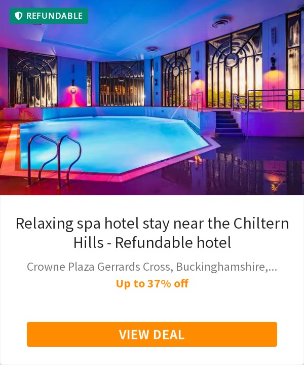 Relaxing spa hotel stay near the Chiltern Hills - Refundable hotel