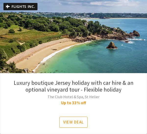 Luxury boutique Jersey holiday with car hire &amp; an optional vineyard tour - Flexible holiday
