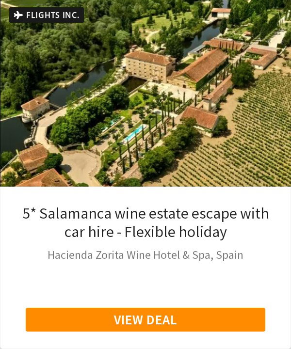 5* Salamanca wine estate escape with car hire - Flexible holiday