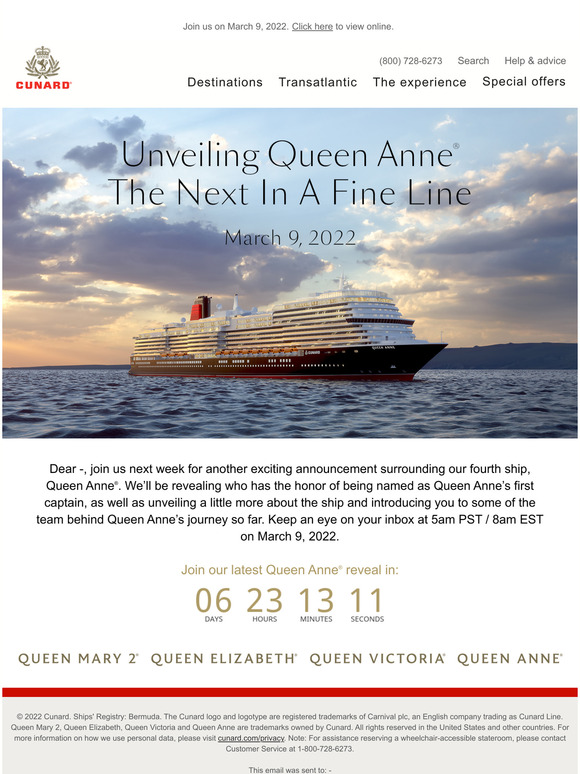 Cunard Cruises: Unveiling Queen Anne, and her captain.  Milled