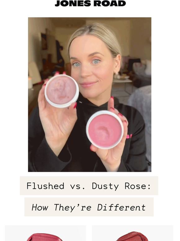 Jones Road Beauty The difference between Flushed and Dusty Rose Milled