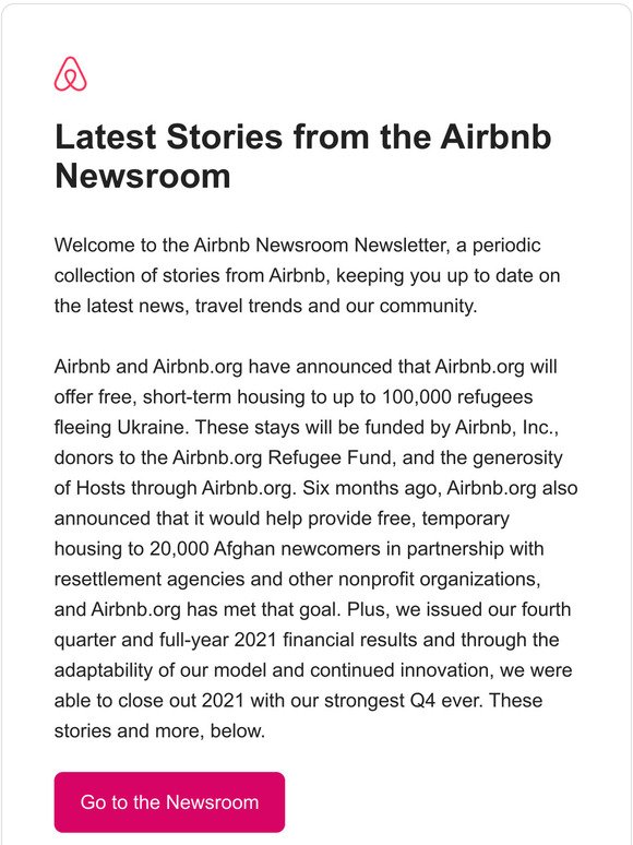 Airbnb.org to Offer Housing to up to 100,000 Refugees Fleeing Ukraine