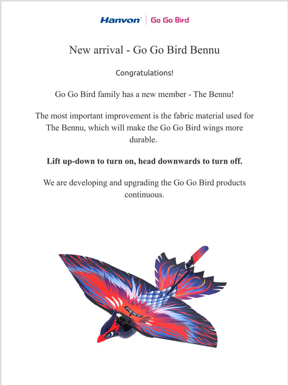 New arrival Go Go Bird Bennu